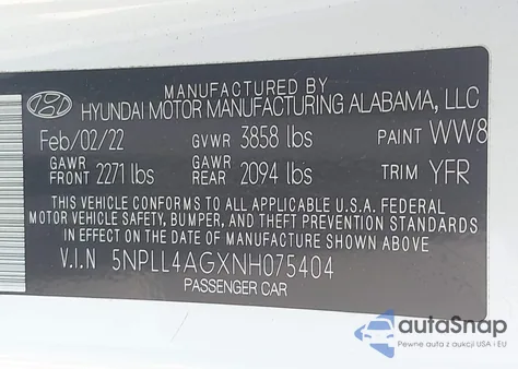 2022 Hyundai Elantra Se из США, поврежденный, VIN 5NPLL4AGXNH075404